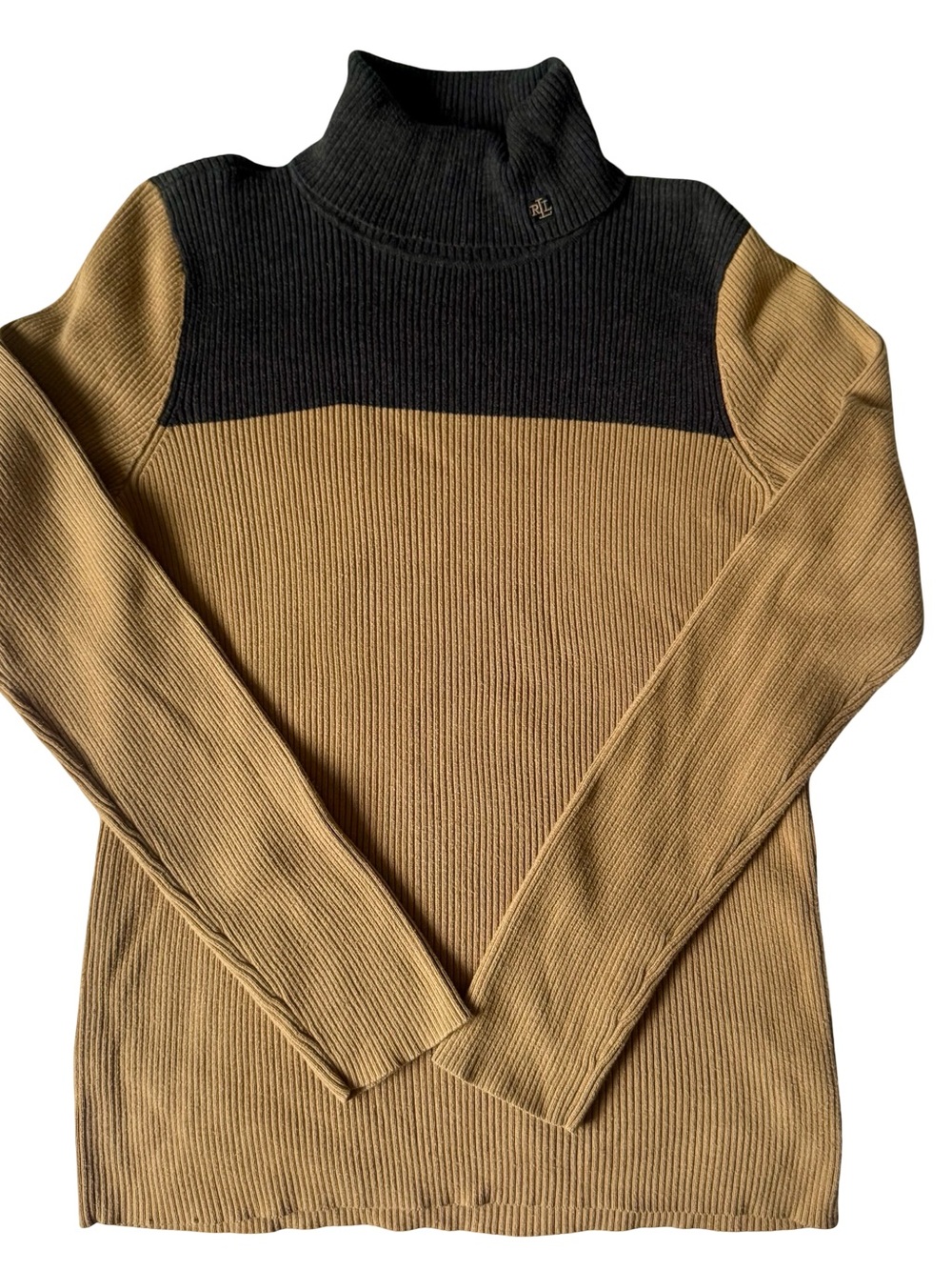 Lauren Ralph Lauren Women’s Ribbed Colorblock Turtleneck Sweater Size S